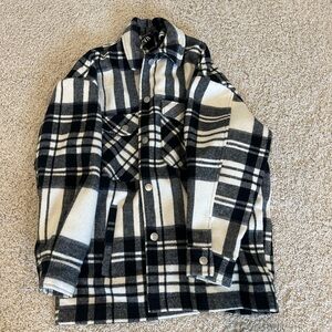 Wool plaid shacket from Zara